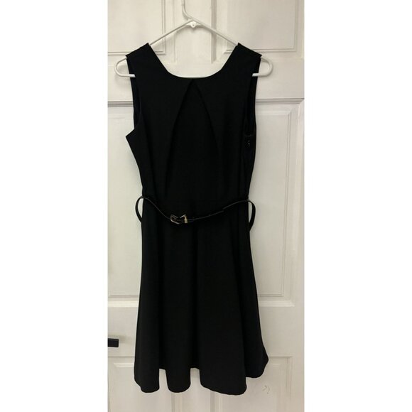 Patrizia Luca Milano Women's Black Sleeveless Dress With Belt Size M Fit Flare - Picture 1 of 16